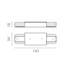 Питание центральное короткое (143mm) для шинопровода 50202X(-T), 50203X(-T) Barra Lightstar 502186-1