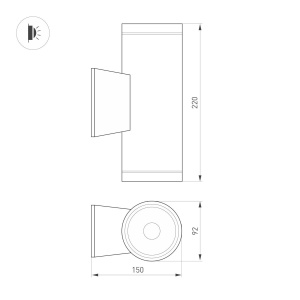 Уличный настенный светильник Arlight LGD-WALDER-R92-2x13W Day4000-MIX (Черный, 40 deg, 230V) (IP65 Металл) 060957