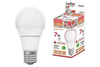 Лампа светодиодная TDM Electric Народная E27 7W 3000K матовая SQ0340-1505