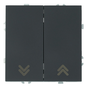 Выключатель двухклавишный Stekker Эмили RSW10-5116-05 черный уголь soft touch 50824
