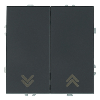 Выключатель двухклавишный Stekker Эмили RSW10-5116-05 черный уголь soft touch 50824