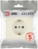 Розетка Эра Galaxy 15-2102-02 c заземлением 2P+E Schuko со шторками 16А-250В IP20 слоновая кость Б0070641