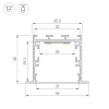 Профиль Arlight LINIA49-F-M-2000 BLACK (Алюминий) 057040
