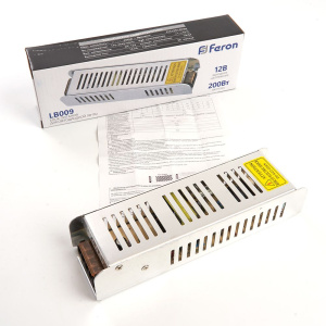 Блок питания для светодиодной ленты Feron LB009 12V 200W IP20 16,5A 21498