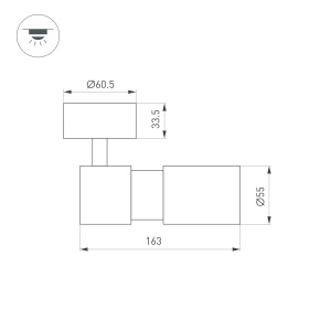 Спот Arlight SP-ARTEMIS-SURFACE-FLAP-R55-12W Warm2700 (BK, 8-80 deg, 230V) (IP20 Металл) 062105