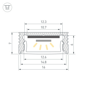 Профиль Arlight SL-SLIM-H7-3000 WHITE (BY) (Алюминий) 064819