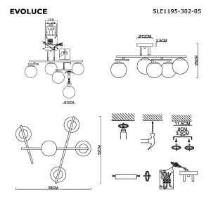 Потолочная люстра Evoluce Sierra SLE1195-302-05