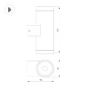 Уличный настенный светильник Arlight LGD-RAY-WALL-TWIN-R65-2x9W Day4000 (GR, 23 deg, 230V) 044850