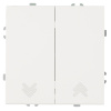 Выключатель двухклавишный Stekker Эмили RSW10-5116-01 белый фарфор soft touch 50822