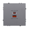 Розетка USB A+C 65W, серый Kollinger Eclipse EC-024GY