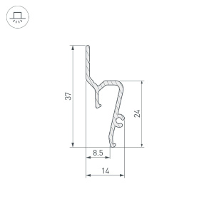 Профиль Arlight STRETCH-SHADOW-TECH-VENT-2000 BLACK (A2-DELTA) 041160