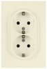 Розетка Эра Arktik 16-2105-02 двойная с заземлением 2X2P+E Schuko со шторками 16А-250В слоновая кость Б0070455