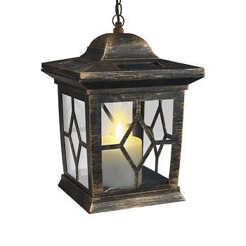 Подвесной светильник на солнечных батареях (10227) Uniel USL-S-180/PT220 Bronze lantern