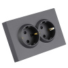 Розетка 2-местная СЗК Stekker 250В 16А Эмили RST16-5114-10ZK 50244