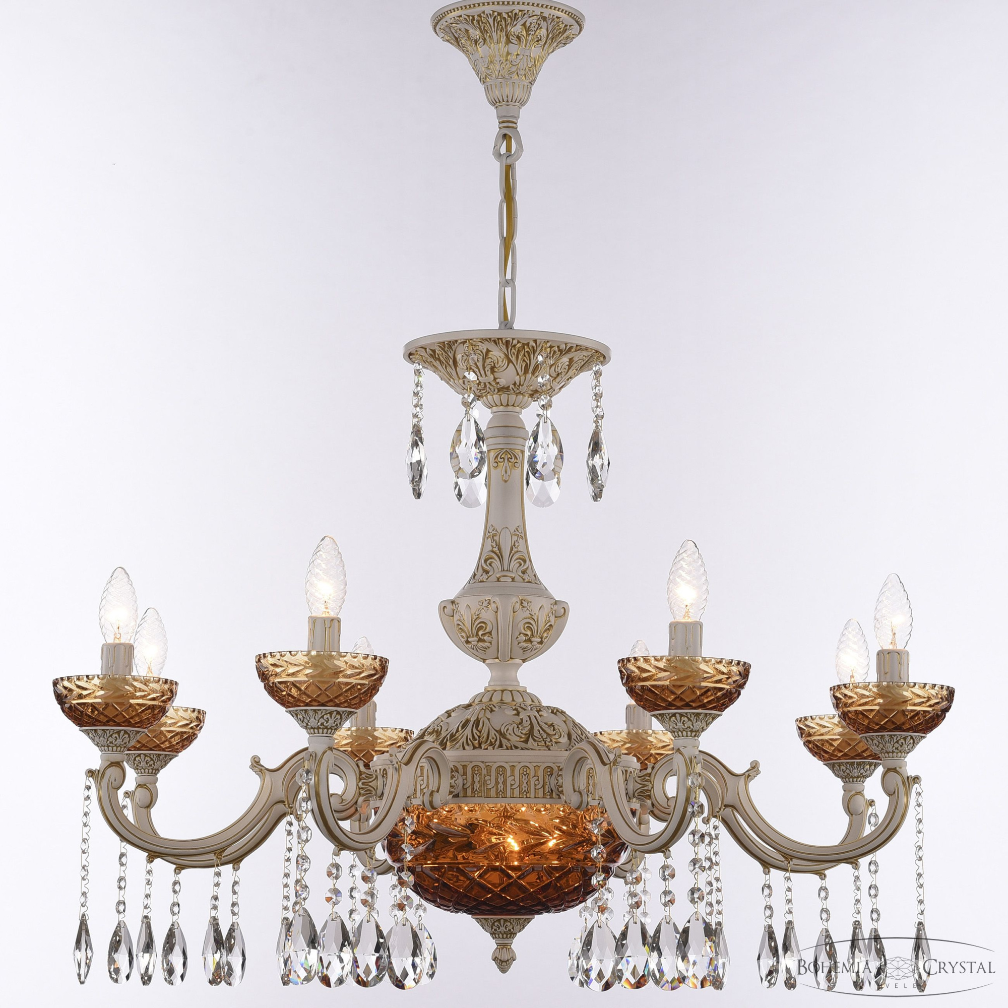 Подвесная люстра Bohemia Ivele Crystal AL78101P/8/250 A WMG P Amber/M-1F