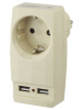 Разветвитель электрический Эра SP-1e-USB-I на 1 розетку + 2 USB с заземлением 16А сл. кость Б0027836