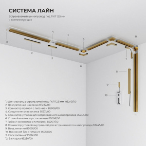 Шинопровод магнитный встраиваемый под ГКЛ 12,5 мм Elektrostandard Line Magnetic 85243/00 4690389220845 a072719