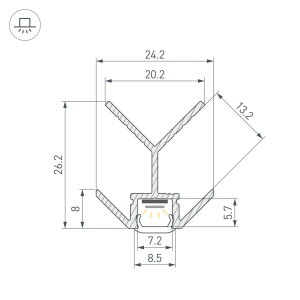 Профиль Arlight PIK-F-EXT-3000 (Алюминий) 063387