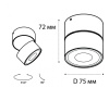 Накладной спот Italline IT02-010 black 4000K