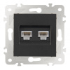 Розетка двойная RJ45 Arte Milano 203.45-2.black