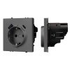 Розетка зк со шторками с USB тип А+С софт-тач серый базальт Arlight SCT-MUAC-SFPL-GR (250V, 16A) 054287(1)