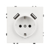 Розетка зк со шторками с USB тип А+А софт-тач белый кварц Arlight SCT-MUAA-SFPL-WH (250V, 16A) 054288(1)