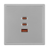 USB Розетка тип А+С+С софт-тач никель Arlight SCT-MUACC-SFPL-FC-IS (65W, QC3) 061838(1)