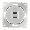 Розетка USB 2.1А+1А Arte Milano 202.46-1.silver