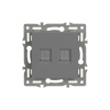 Механизм компьютерной розетки двойной Arlight SCT-MPC2-PL-GR (RJ-45, CAT6) 045338