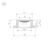 Профиль Arlight LINE-2308-F-2000 ANOD BROWN DEEP (Алюминий) 065811