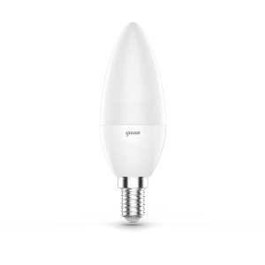 Лампа светодиодная диммируемая Gauss E14 6W RGBW свеча матовая 103101406