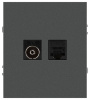 Розетка Эра Arktik 16-3110-06 комбинированная RJ45+TV графит Б0070499