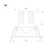 Карданный светильник Arlight MS-FLOW-BUILT-S85x85-12W Day4000 (WH, 55 deg, 230V) (IP20 Металл) 055930