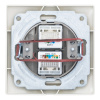 Розетка телефонная RJ11 + компьютерная RJ45 скрытой установки IP20,слоновая кость "Дельта" General 477279