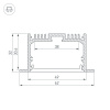 Алюминиевый профиль Arlight с экраном SL-LINIA62-F-2500 BLACK+OPAL 036307