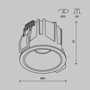 Встраиваемый светильник Maytoni Alfa LED DL043-01-10W2.7K-RD-W