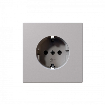 Розетка SCHUKO с защитными шторками 16A 250V 2P+T, цвет Белый матовый (soft touch) Jasmart FD5501PWM