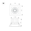 Встраиваемый карданный светильник Arlight MS-VORTEX-BUILT-S140x140-30W Day4000 (WH-WH, 17 deg, 230V) (IP20 Металл) 057921
