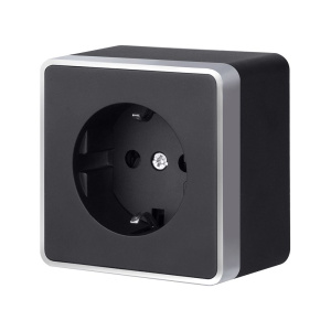 Розетка с заземлением Werkel Gallant (черный с серебром) W5071034 4690389164507 a051148