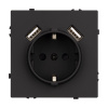 Механизм розетки с USB зарядкой Arlight SCT-NOBE-MUAA-SFPL-BK (230V, 16A) 054289