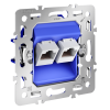 Механизм розетки компьютерной двойной RJ45+RJ45 кат.6 Voltum S70 VLS0602M