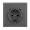 Механизм розетки с USB зарядкой Arlight SCT-NOBE-MUCC-SFPL-GR (230V, 16A) 061816