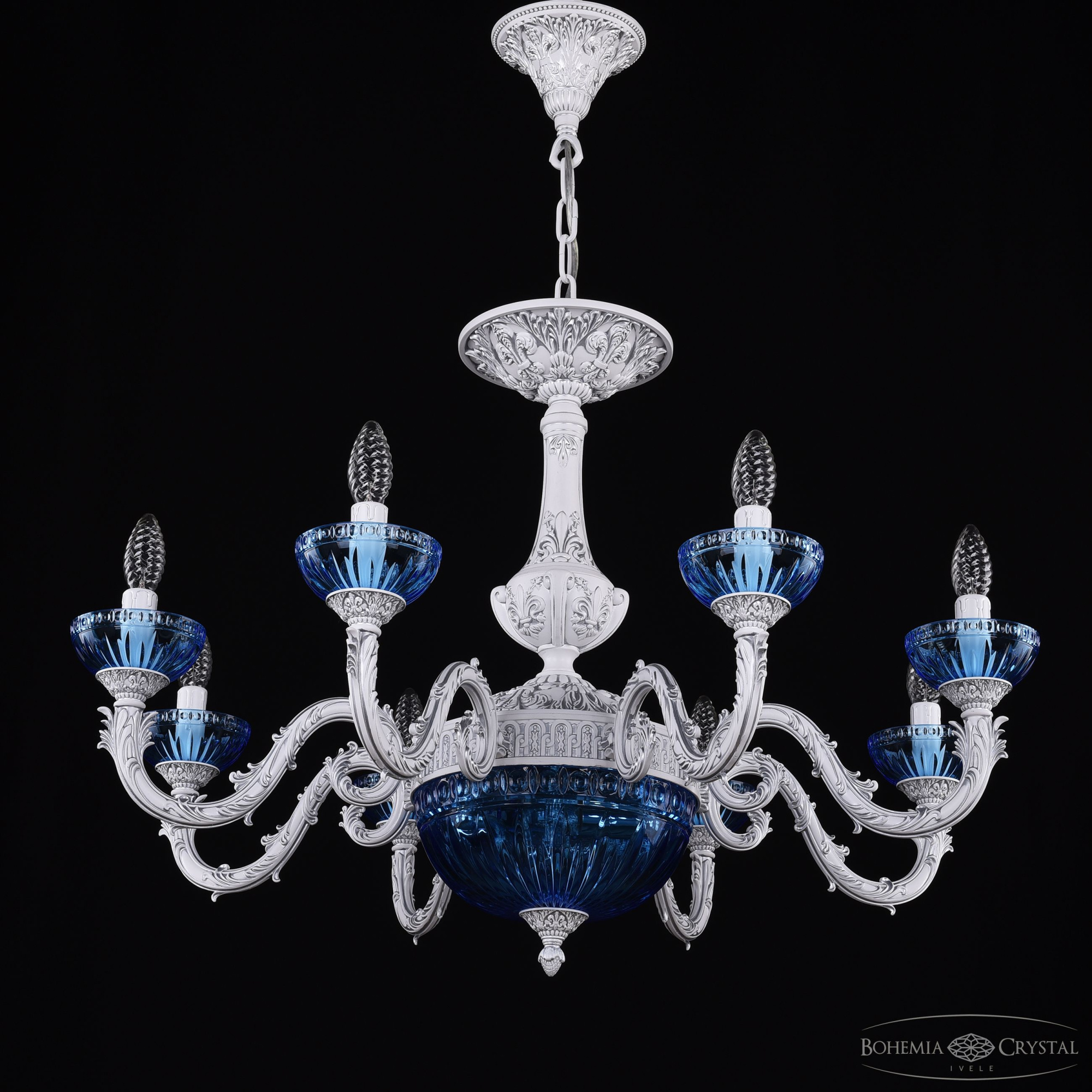 Подвесная люстра Bohemia Ivele Crystal AL79101P/8/250 WMN P Aquamarine/M-1G