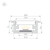 Профиль Arlight FLOOR27-H11-F-2000 ANOD (Алюминий) 060247