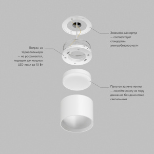 Накладной светильник Denkirs Pillar DK-DH2600-WH