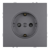 Розетка 1-местная с з/ш с/з (механизм) СЗК Stekker Эмили 250В 16А RST16-5110-10ZK платиново-серый soft touch 50243