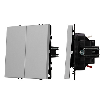 Выключатель проходной 2 кл софт-тач никель Arlight SWT-MKP2-SFPL-IS (250V, 10A) 059423(1)