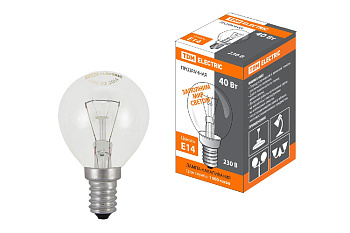 Лампа накаливания TDM Electric Е14 40W прозрачная SQ0332-0001