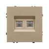 Розетка телефонная двойная софт-тач золотой песок Arlight SCT-MTL2-SFPL-GD (2хRJ-11, 4C) 054310(1)