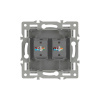 Механизм компьютерной розетки двойной Arlight SCT-MPC2-PL-GR (RJ-45, CAT6) 045338